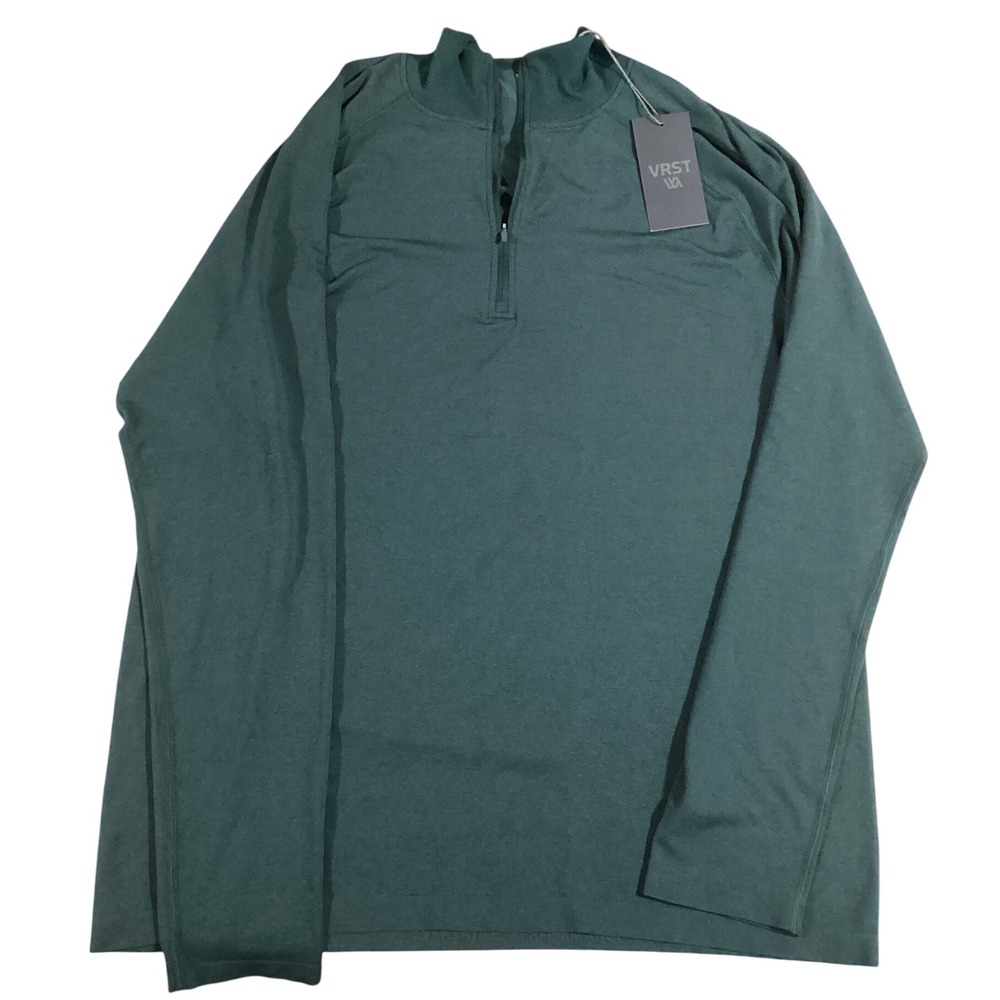 VRST Mens XXL Circuit Seamless Quarter Zip‎ Pullover Green Dusk Heather